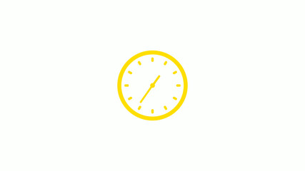 New yellow color clock icon on white background,Clock icons