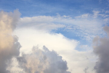 White and black clouds on the sky, Clouds after the rain.For background.

