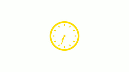 New yellow color clock icon on white background,Clock icons