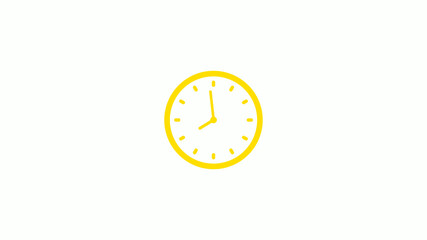 New yellow color clock icon on white background,Clock icons