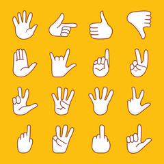 Cartoon Hands Icons Pack 