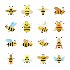 Cartoon Bee Icons Pack