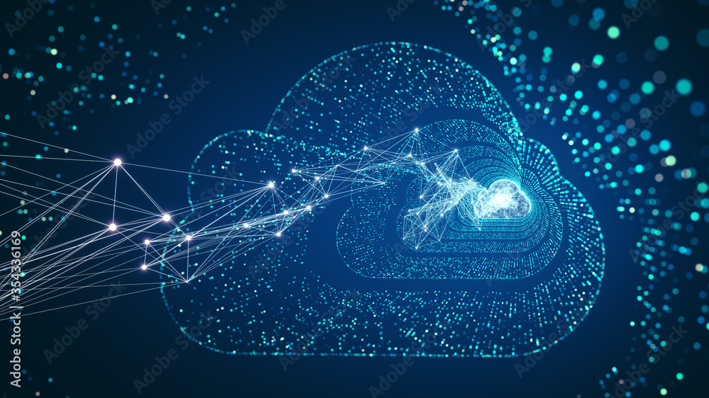 Poster cloud computing and big data concept. 5g connectivity of digital data and futuristic information. ab
