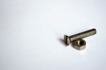bolt with nuts on a white background