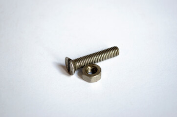 bolt with nuts on a white background