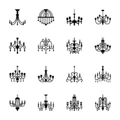 Classic chandelier Filled icons