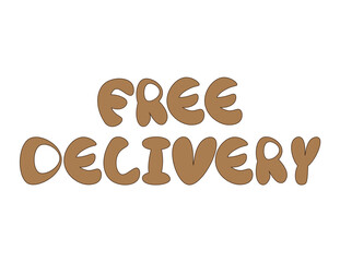 Brown Free delivery banner - Brown text on White background