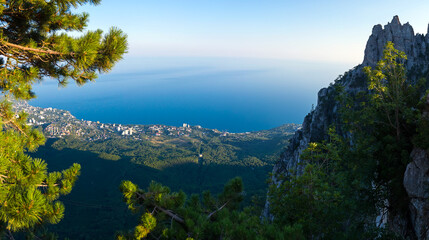 view from mountain Ay Petri. Landscape view from the mountain top