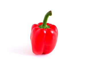 Red sweet pepper on a white background. Suitable for mockups and backgrounds. Cooking. Vegetables.