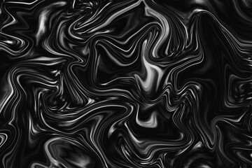 Obraz premium BLACK swirly colored abstract background with silky fluid liquid effect. Design of Illustration.