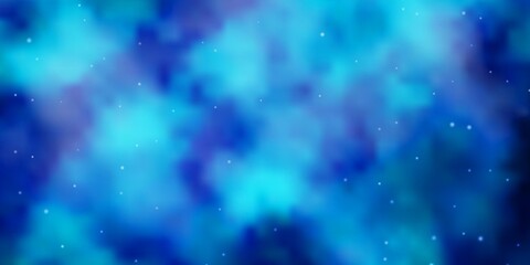 Obraz premium Light BLUE vector background with colorful stars. Shining colorful illustration with small and big stars. Pattern for websites, landing pages.
