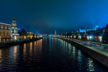 Fototapeta na wymiar night view of the city of Moscow 