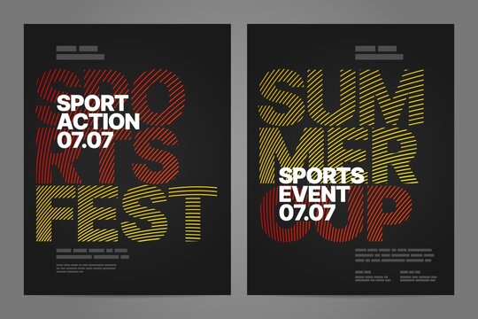 Poster layout design with abstract dynamic lines for sports event, invitation, awards or championship. Sport background.