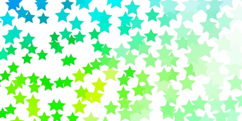 Light Blue, Green vector pattern with abstract stars. Colorful illustration in abstract style with gradient stars. Design for your business promotion.