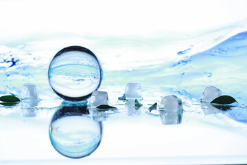 Tools for vision correction. Glasses and lenses with diopters on the background of splashes and...