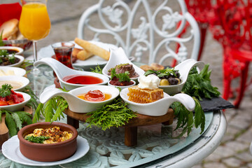 luxury breakfast in the garden
