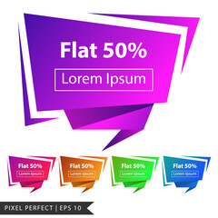 Origami paper banners sets for websites and flyers. Best collection of vector templates for your project and advertisements for print and digital media.