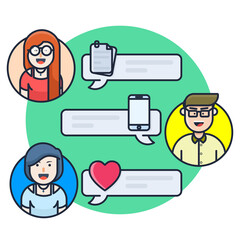 Group Chat Working Form home Illustration
