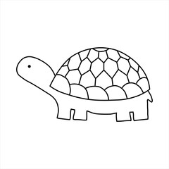 Tortoise, simple vector illustration, line art