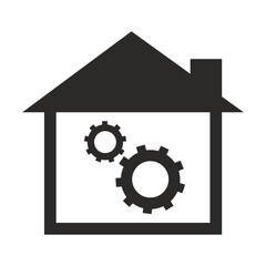 A house with gears icon