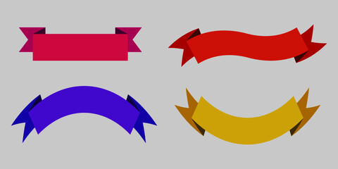 Colorful vector ribbons sets. Flag sticker ribbons marketing elements promotional templates.