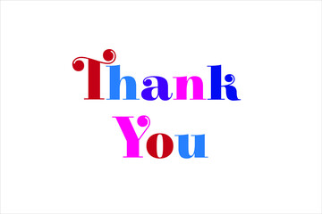 Thank you lettering text with white background.