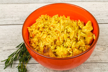 Plov with turkey