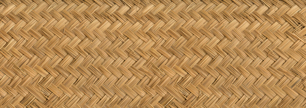 Woven bamboo mat texture banner