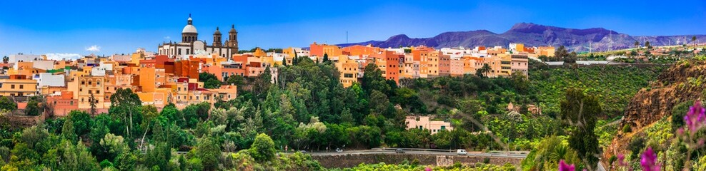 Fototapeta na wymiar Travel and landmarks of Gran Canaria - beautiful Aguimes town. Best places of Grand Canary island