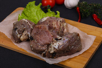 Marinated pork meat ready for coocking