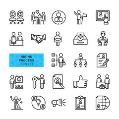 Fototapeta premium Hiring process icon set.