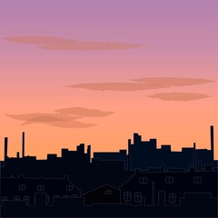vector cityscape. sunrise over the city