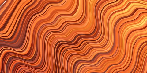 Dark Orange vector pattern with curved lines.
