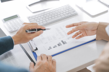 Teamwork marketing discussing in business project.