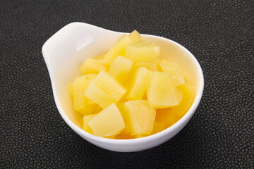 Marinated pineapple pieces