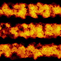 set of seamless burning fire trails