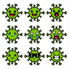 Corona Virus Emoji Vector Design