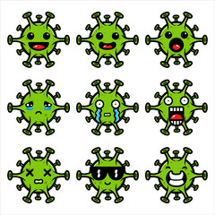 Fototapeta premium Corona Virus Emoji Vector Design