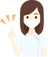 若い白衣の女性