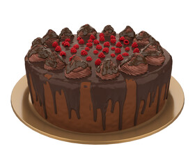 Chocolate Cake Isolated