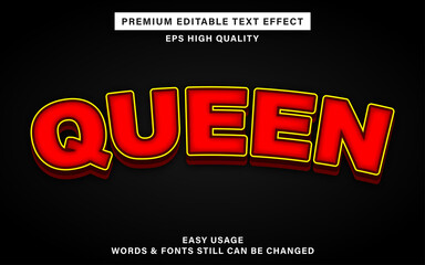 editable text effect queen