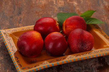 Sweet tasty ripe few nectarines