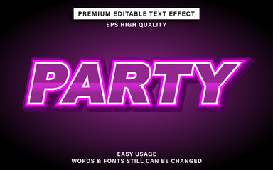 editable text effect party