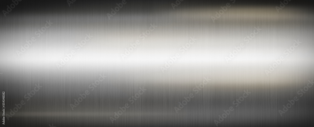 Wall mural silver brushed metal. banner background texture