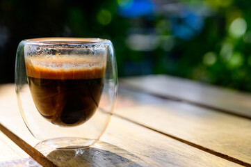 Cup of espresso on the table