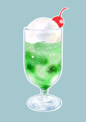 クリームソーダのイラスト