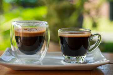 Cup of espresso on the table