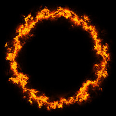 isolated magic circle of fire