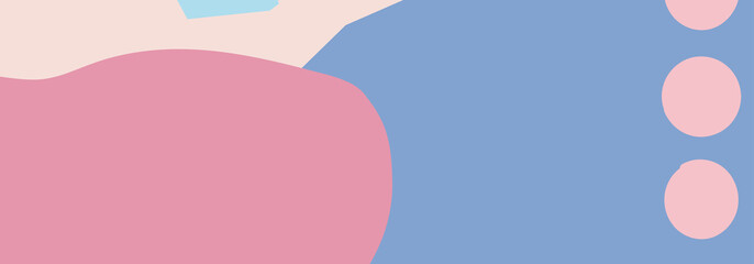 Trendy social media banner template with abstract organic shapes composition in contemporary collage minimal style, vector illustration