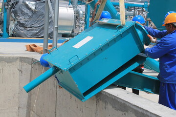 Oil pipes in a petrochemical plant during the production of oil and gas
